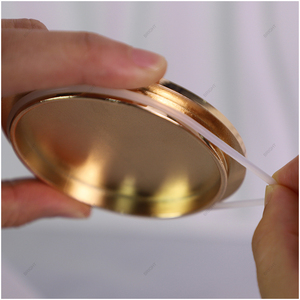 Sang Trọng Vàng nến Jar nắp, Kẽm hợp kim kim loại mỏng bìa với khắc logo và rò rỉ-proof <span class=keywords><strong>Silicone</strong></span> Vòng - Product Image 4