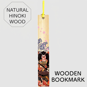 [Fabriqué au Japon] Marque-page en bois de Hinoki, motif fleur de cerisier, style classique, impression numérique - Bois naturel de cyprès Hinoki japonais - Product Image 4