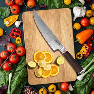 سكين شيف دمشقي احترافي حاد للغاية بتصميم جديد من كويزين مع صندوق خشبي - Product Image 1