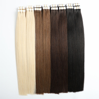 Harga Grosir Ekstensi Rambut Tape Remy Double Drawn 12A Asli Raw Brazil 100% Rambut Manusia Alami Seamless Tape in Hair Weft