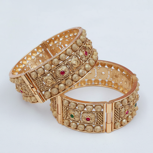Designer Openable Pota Stone Fashion <b>Bangles</b> <b>Set</b> Sparkling Jewelry for Women Perfect for Wedding and Festive Occasions - Product Image 2
