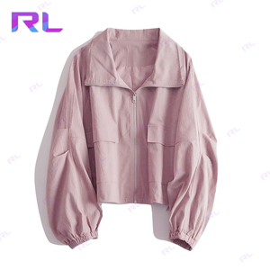 夹克女复古短棒球外套秋季女韩版时尚拉链外套女士休闲宽松夹克 - Product Image 5