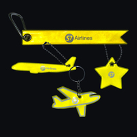 Porte-clés réfléchissant de sécurité en PVC acrylique, logo personnalisé, forme personnalisée, réflecteur double face