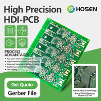 Stock disponible – Carte de circuit imprimé (PCB) HOSEN 10 couches HDI avec finition de surface ENIG, épaisseur de cuivre 3 oz, épaisseur 1,6 mm