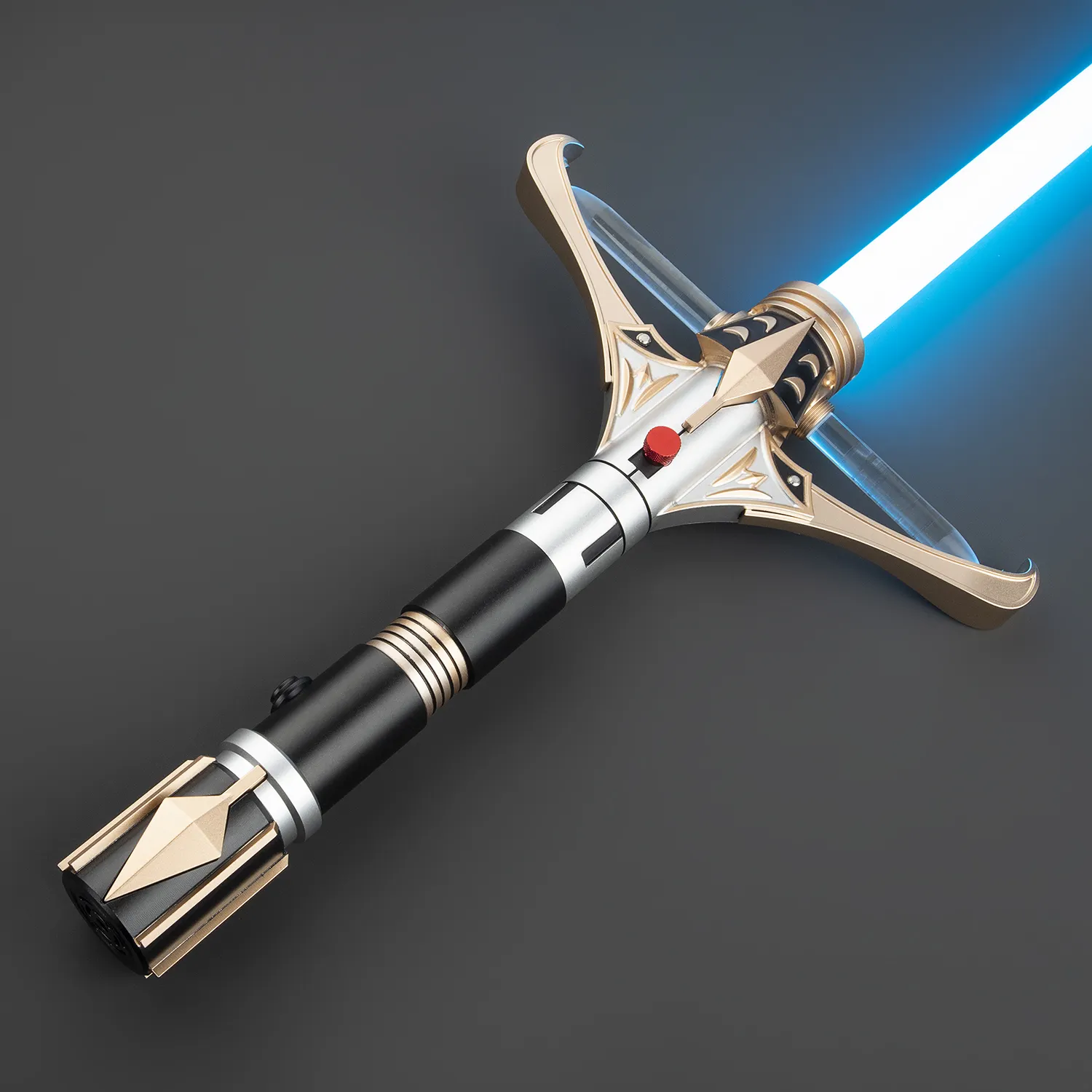 LGT Damien RGB Lightsaber Jedi Cosplay Metal Handle Light Saber Heavy Dueling Sound Colors Change LED Laser cross Sword Blaster
