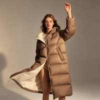 Vestes personnalisées pour femmes, parka longue grande taille, travail, sport, ski, hiver, écologique, imperméable, respirante, doudoune en duvet de canard blanc