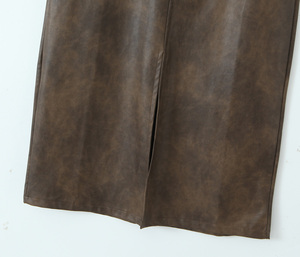 <span class=keywords><strong>Jupe</strong></span> longue en <span class=keywords><strong>cuir</strong></span> décontractée à la mode pour femmes, avec fente <span class=keywords><strong>devant</strong></span>, couleur unie, <span class=keywords><strong>fermeture</strong></span> éclair, 2 coloris - Product Image 6
