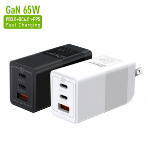 USB C 65W PD 3.0 gan sạc 3-Port nhanh tường sạc tương thích <span class=keywords><strong>iPhone</strong></span> <span class=keywords><strong>iPad</strong></span> Galaxy S24/S23 máy tính xách tay 3A/8A AC đầu ra anh ổ cắm - Product Image 3