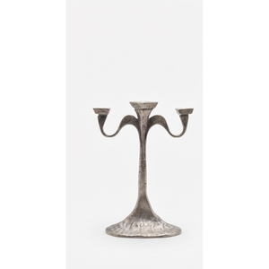 Porte-bougie en métal à trois bras, finition argentée, candélabre décoratif, centre de table pour mariage, dîner, maison, événement, fête - Product Image 1