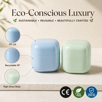 Envase Cosmético de PP, Forma Cúbica con Esquinas Redondeadas, Acabado Brillante, Color Verde Menta, con Tapa, Reciclable, Apto para Alimentos, Venta al Por Mayor Ecológica