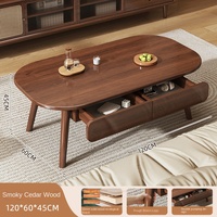 Table basse moderne en bois massif avec rangement pour salon, mobilier de maison, petit appartement, nouveauté 2025