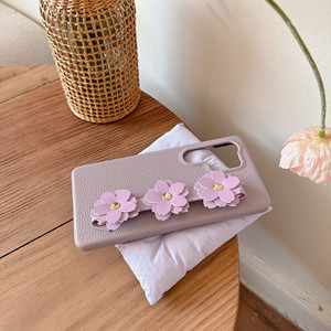Litchi cuero suave al tacto estuche rígido para Samsung Galaxy S25 Edge <span class=keywords><strong>S22</strong></span> S23 S24 <span class=keywords><strong>Ultra</strong></span> S24FE 3D flores correa de muñeca pulsera cubierta - Product Image 2