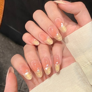 Nouvelle couverture complète conception colorée courte <span class=keywords><strong>manucure</strong></span> artificielle portable ongles conseils français été 3D fleur à la main presse sur les ongles - Product Image 2