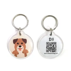 Logo personalizzato con bordo epossidico completo da 13.56MHz e stampa del codice QR etichetta per cani NFC etichetta epossidica per animali domestici