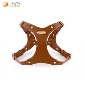 High End Qualidade Luxo Temático Teddy Soft Vegan Pequeno Cão Arnês De Couro Custom Designer logotipo Pet Harnesses Atacado - Product Image 1