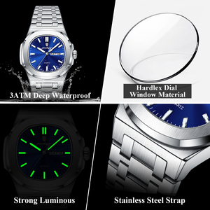 Poeagar 853 Người Đàn Ông Mới Relojes Phụ Kiện Không Thấm Nước Thạch Anh Sáng Đồng Hồ Sang Trọng Thép Không Gỉ <span class=keywords><strong>Analog</strong></span> Đồng Hồ Cho Nam Giới - Product Image 4