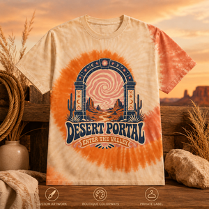 Custom Western <strong>Tie</strong> <strong>Dye</strong> <strong>T</strong> <strong>Shirt</strong> <strong>Women</strong> Desert Graphic Tee Vintage Cowgirl Boho Boutique Private Label OEM ODM Manufacturer - Product Image 1