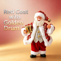 Weihnachtsbaum-Hängedekoration Rot-Gold Weihnachtsmann mit Goldener Trommel für Innenräume Weihnachts-Feiertagsdekoration