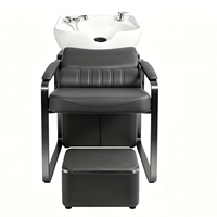Chaise de lavage de cheveux de salon de haute qualité, chaise de lavage moderne avec repose-pieds, OEM disponible