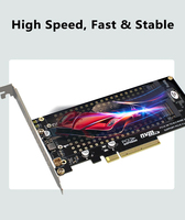 Controller RAID PH45 Dual M.2 NVME a PCI Express X8 4.0, Scheda Splitter PCIE M2 NVME M KEY per SSD NVME 2230 2242 2260 2280 22110