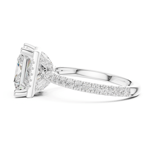 Anillo de compromiso Halo Solitaire Princess para mujer con diamante cultivado en laboratorio de 4.25 quilates, certificado IGI, plata de ley 925, para boda o fiesta. - Product Image 5