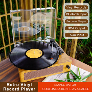 Tocadiscos de Vinilo Portátil Retro Vintage de Madera con Altavoz <span class=keywords><strong>Hi</strong></span>-<span class=keywords><strong>Fi</strong></span> Integrado, Bluetooth 5.0+ Tipo-C, Reproductor de LP - Product Image 2