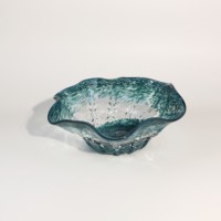 Plateau à fruits en verre à bord roulé, minimaliste et moderne, décoration artistique haut de gamme pour la maison, ornement de table basse