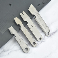 Outil multifonction en alliage de titane, pied-de-biche plat, ouvre-bouteille portable, clé hexagonale, outils de camping en plein air