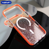 Casing HP VAWI B406 Glitter Warna-warni Anti Benturan Bahan PC Keras untuk iPhone 17 Pro Max Air Glitter Magnetik Coque Telepon
