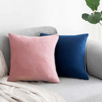 Housse de coussin carrée orange unie de haute qualité, double face en velours, pour la maison