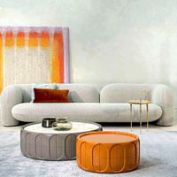 Ensemble de canapés modulaires modernes et sectionnels, style minimaliste, capitonnés, avec pieds en L, pour salon