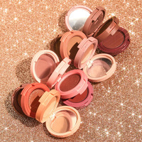 Vente flash - Ensemble de maquillage rond à 3 couches avec miroir - Fard à joues mat et pailleté - Kit de fards à paupières pigmentés