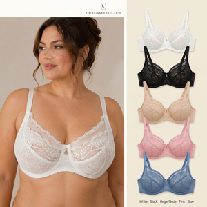 Soutien-gorge vintage en dentelle et satin avec armatures, effet push-up et bordure florale festonnée - Product Image 4