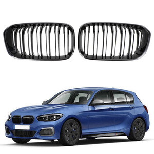 Griglia a rene anteriore griglia per <span class=keywords><strong>BMW</strong></span> <span class=keywords><strong>1</strong></span> <span class=keywords><strong>serie</strong></span> F20 F21 2015 2016 <span class=keywords><strong>2017</strong></span> lucido nero doppio ABS plastica - Product Image 1
