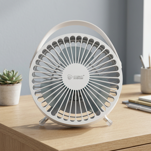 Mini Ventilatore da Tavolo USB Ricaricabile a 3 Pale in ABS/PP Bianco 5W 14cm con Cavo da 0,8m (GSC 300010028) - Product Image 2