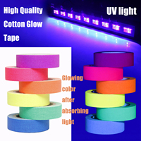 Ruban UV réactif à la lumière noire, lumineux, décoratif, bande de tissu illuminée, ruban phosphorescent, ruban gaffer fluorescent néon