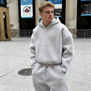 Survêtement personnalisé pour homme, jogging sport surdimensionné de haute qualité, ensembles de survêtement en <span class=keywords><strong>molleton</strong></span> 100% coton, <span class=keywords><strong>ensemble</strong></span> 2 pièces, sweat-shirt à capuche - Product Image 1