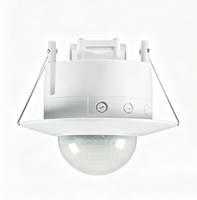Détecteur infrarouge encastré 360° PIR, interrupteur à détecteur de mouvement, portée et luminosité réglables pour le contrôle automatique de l'éclairage intérieur