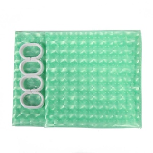 PEVA ispessita tenda da bagno Semi trasparente <span class=keywords><strong>rosa</strong></span> occhio di gatto griglia tridimensionale tenda da doccia 3D impermeabile addensato - Product Image 1