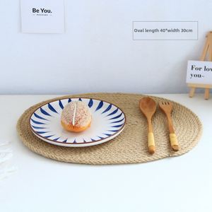 Tapis de table isolant en paille de lin tressée style japonais, sous-verre vintage anti-brûlure, accessoires de maison Japandi, tapis de bol et dessous de plat - Product Image 4