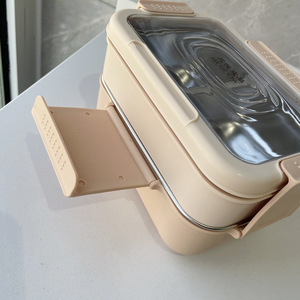 Large Capacity Insulated <b>Lunch</b> <b>Box</b>, Double-Layer Grid Stainless Steel Student <b>Lunch</b> <b>Box</b>, Nordic Style Minimalist <b>Lunch</b> <b>Box</b> - Product Image 6