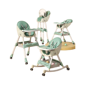 Chaise haute bébé portable à bascule 2025 avec fonctions de sécurité pour 0-12 mois, utilisation au parc et à la maison, verte - Product Image 1