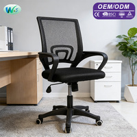 Chaise de bureau exécutive ergonomique pivotante réglable WS5147 avec base en fer, certifiée pour une utilisation à domicile et au bureau