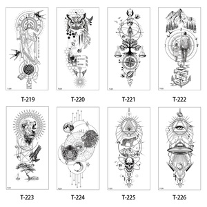 Autocollant de <span class=keywords><strong>tatouage</strong></span> temporaire étanche Sexy noir blanc 3D <span class=keywords><strong>fleur</strong></span> pour femmes autocollant de <span class=keywords><strong>tatouage</strong></span> de croquis de <span class=keywords><strong>jambe</strong></span> de bras - Product Image 4