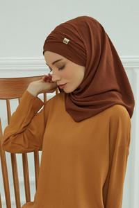 Boutique Hijab respirant instantané lin coton mousseline <span class=keywords><strong>de</strong></span> soie Turban Jersey Hijab foulard musulman léger chapeau musulman <span class=keywords><strong>Bonnet</strong></span> - Product Image 4