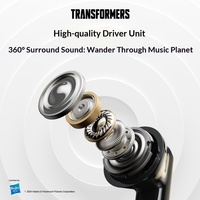 Audífonos Inalámbricos Transformers T31, Estuche Metálico Mecánico, Audífonos para Juegos Semi-Intraaurales 5.4, Bumblebee ANC