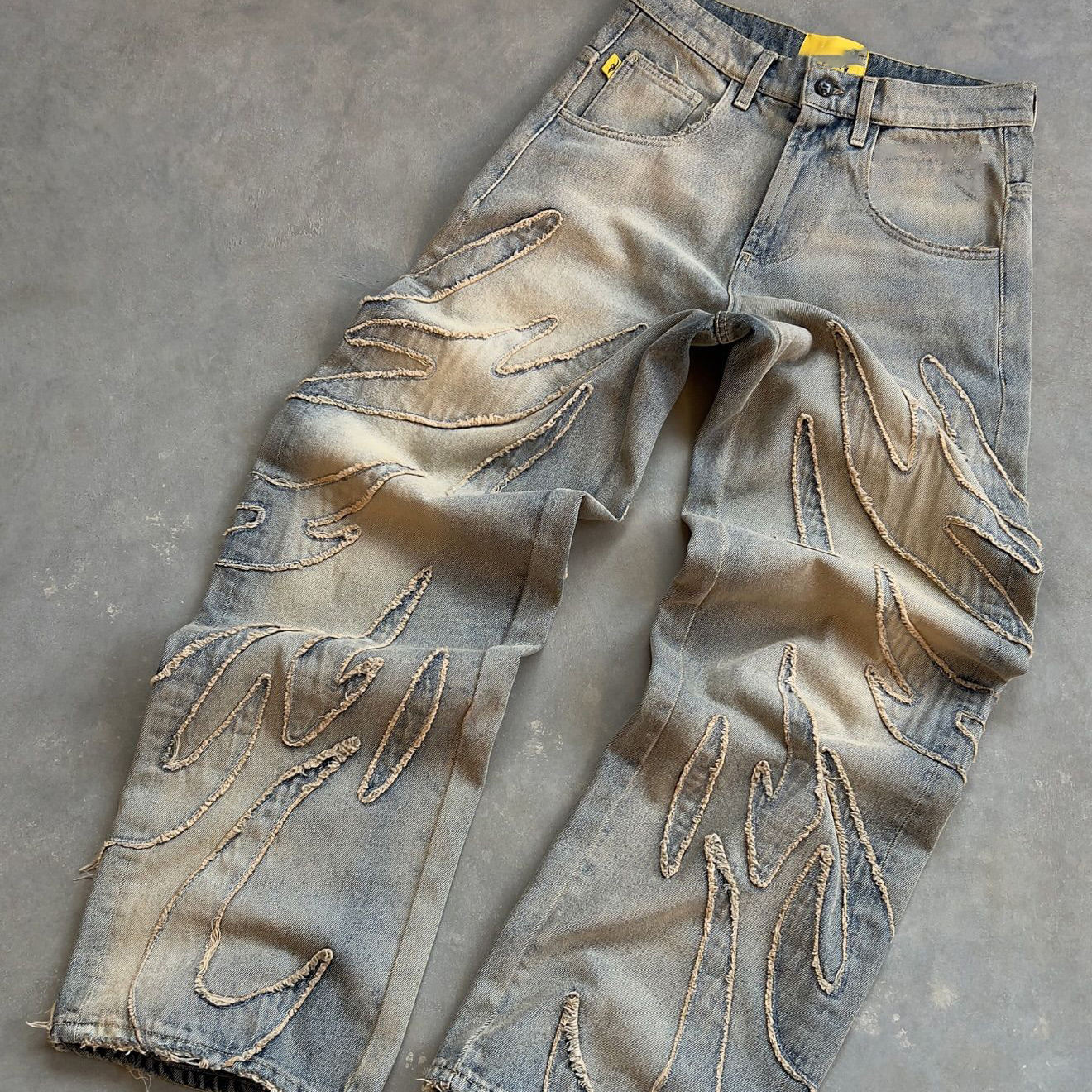 パンツ y2k design denim python crocodile wash y2k design denim python crocodile wash