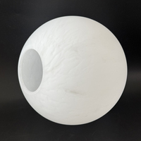Abat-jour en verre soufflé à la main, motif marbre, sphère blanche, pour lampe de table ou suspension intérieure