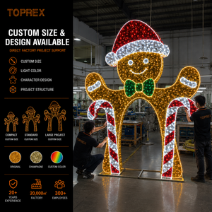 Arche lumineuse géante commerciale en forme de bonhomme de pain d'épices pour l'entrée de centre commercial, point photo, affichage de Noël, plan d'approvisionnement pour projets - Product Image 2
