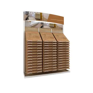 新设计大型钢实木地板展厅橡木拼花地板展示架木质强化地板架瓷砖销售